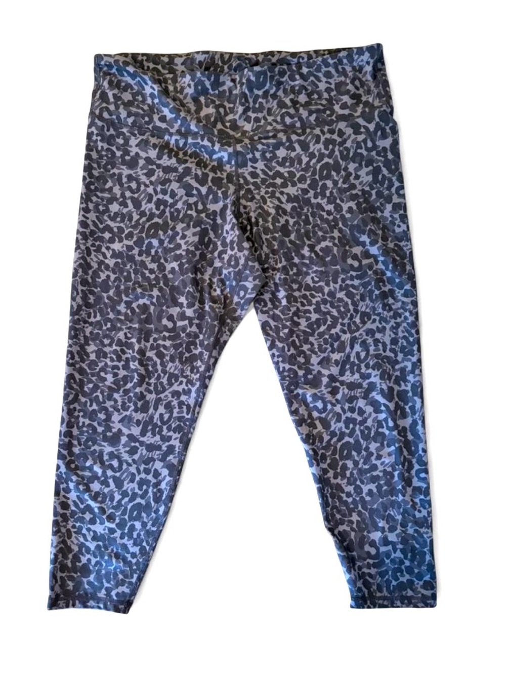 GapFit black + gray + charcoal leopard print leggings. Size XL.